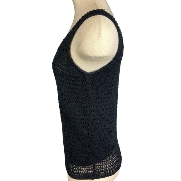Vince Crochet Tank Top Womens Small in Black - Picture 5 of 12